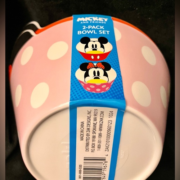Zak! Set Mickey and Minnie Mouse Bowls Snacks Disneyana Walt Disney New Tag Gift - Picture 8 of 14